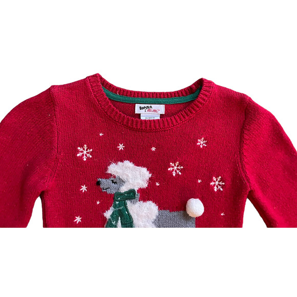 Bapster and Mimi Kids Girls Red Sweater Poodle Dress Crewneck Long Sleeve M - Picture 3 of 8